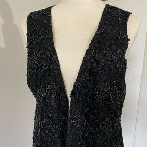 Vintage sequins black vest.